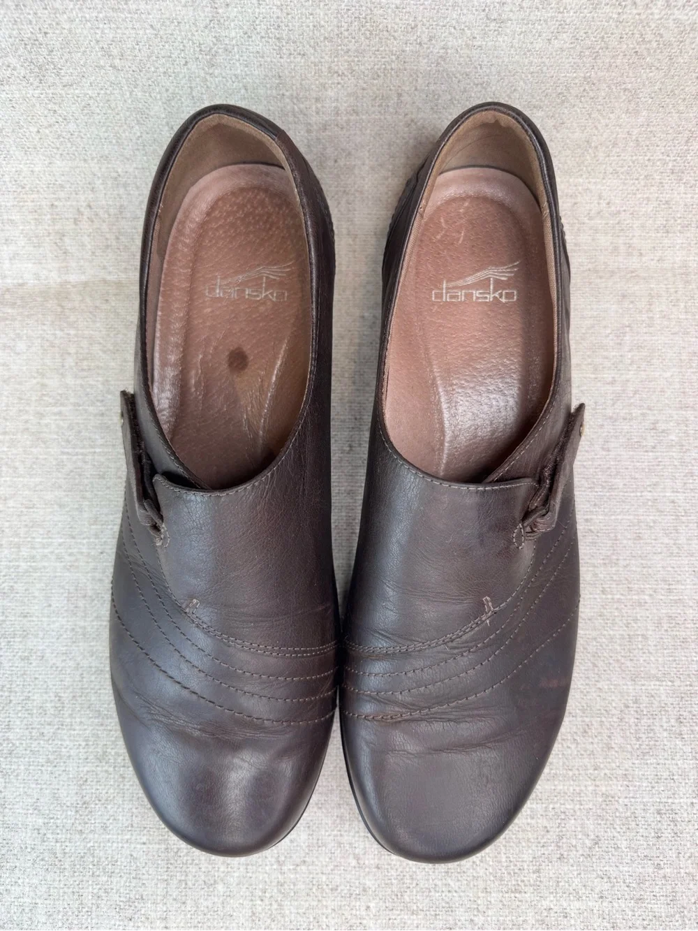 Dansko Franny dark Brown Leather Slip-On Flats comfort loafers sz‎ 10-10.5, 41